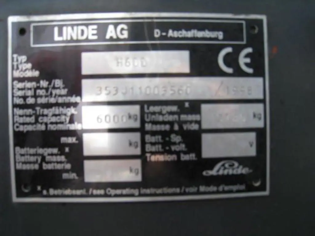 Linde Forklift Serial Number