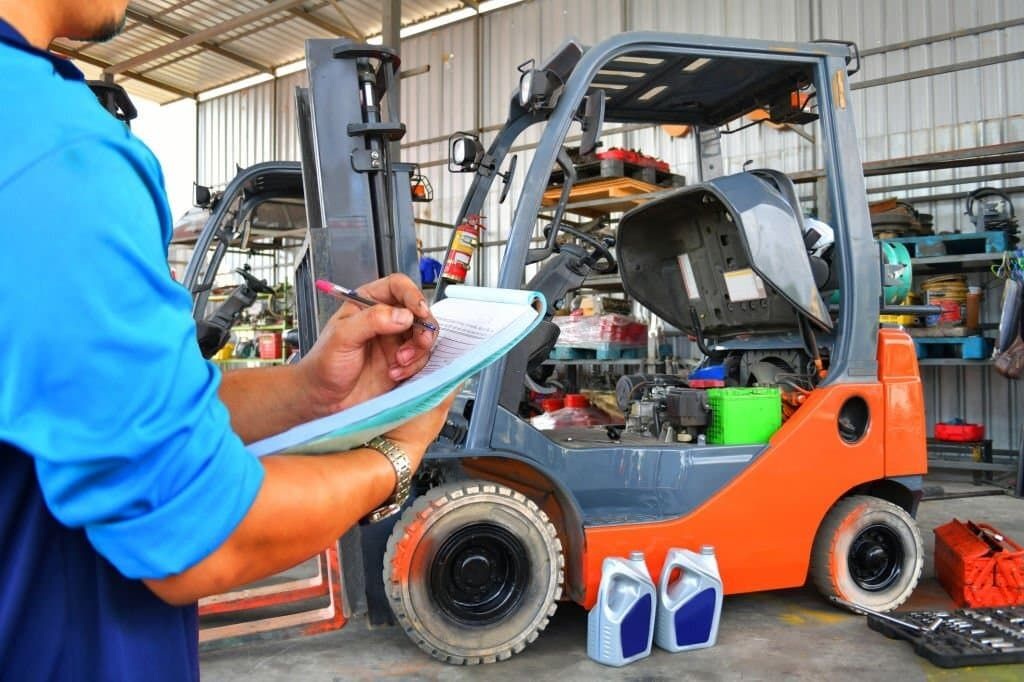 forklifts in storage